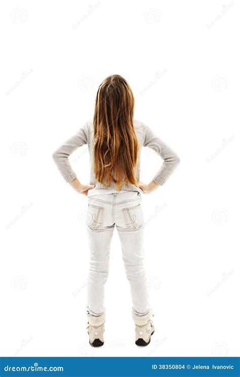 Back View Of Little Girl Looking At Wall. Rear View Stock Images - Image: 38350804