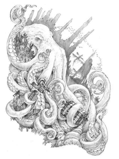 Kraken tattoo, Octopus tattoo design, Octopus tattoo sleeve