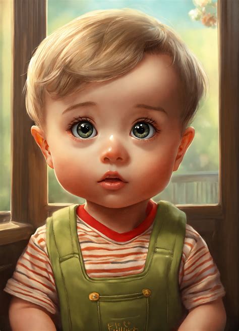 Lexica - Erling haland cute baby cartoon realist big eyes