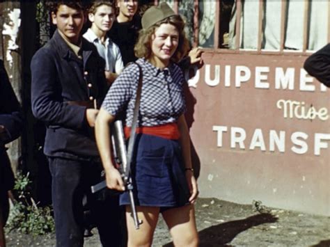 Rare Color Photo Of Female French Resistance Fighter On The Day Paris ...