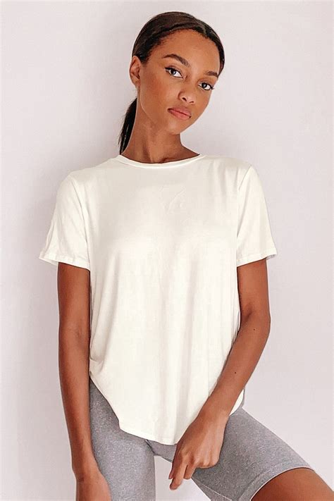 Ivory Basic Tee - White Short Sleeve Top - Rounded Hem Tee - Lulus