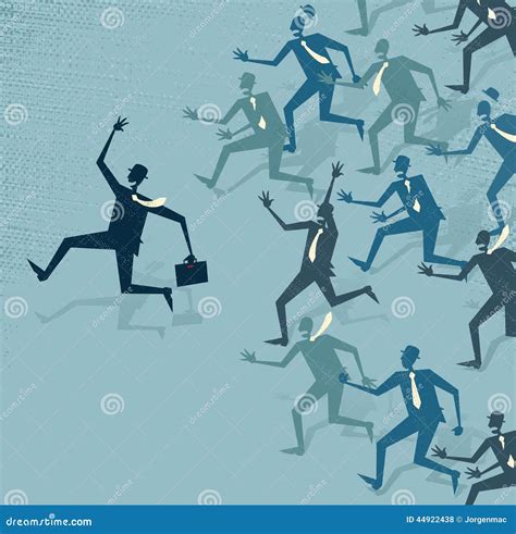 Abstract Businessman Gets Ahead of the Pack Stock Vector - Illustration ...