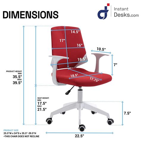 Height Adjustable Mid Back Office Chair – Instant Desks