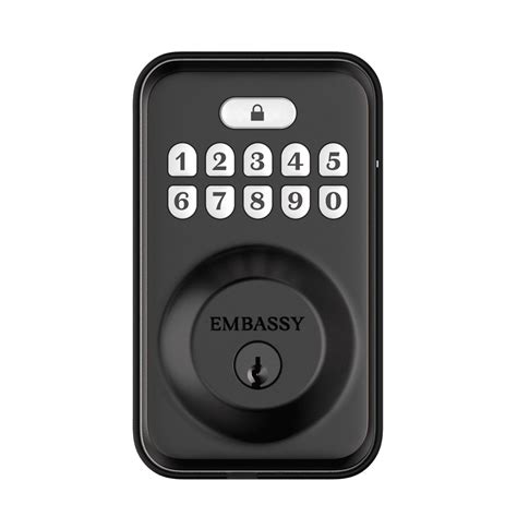 Keyless Entry Electronic Door Lock with Illuminated Antimicrobial Keypad and Security Deadbolt ...