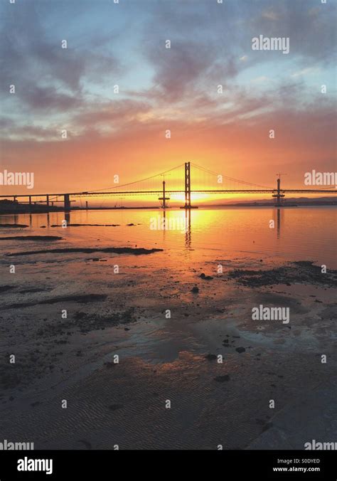 Forth road bridge at sunset Stock Photo - Alamy