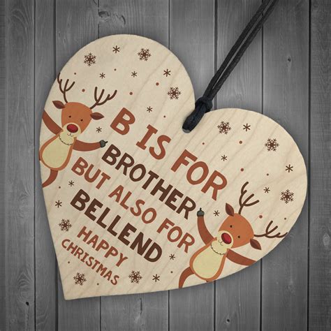 Funny Rude Christmas Gifts For Brother Novelty Wood Heart Gift