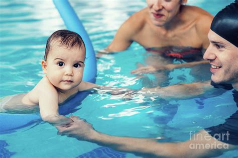 Baby Swimming Lesson Photograph by Microgen Images/science Photo Library | Fine Art America