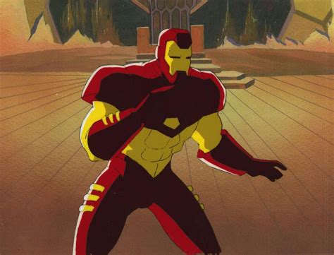 90s Marvel Comics IRON MAN Cartoon Original Hero Production Animation Cel Art | #1851582486