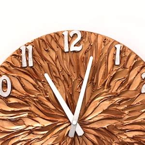 Large Wall Clock COPPER WALL CLOCK, Copper and Silver Color Original ...