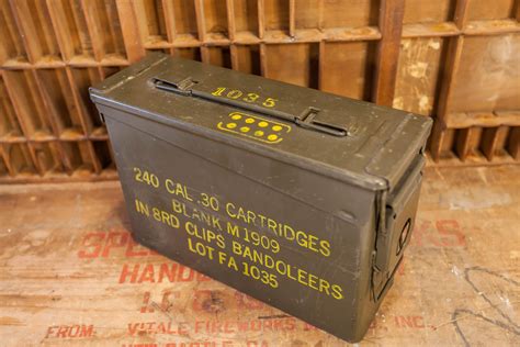 Vintage Military Ammo Box Green Yellow Ammunition Cartridge Box Rustic ...