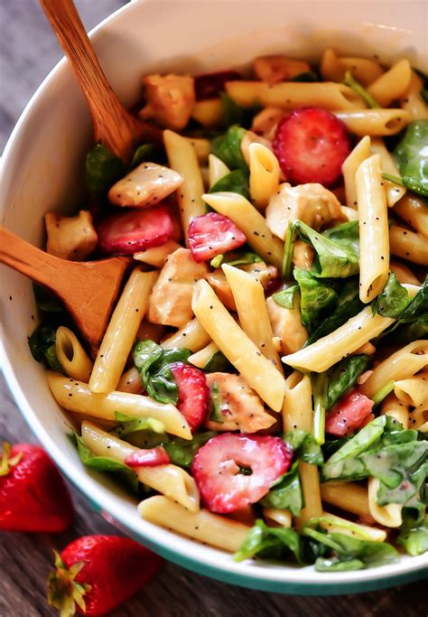 Strawberry Chicken and Spinach Pasta Salad - Life In The Lofthouse