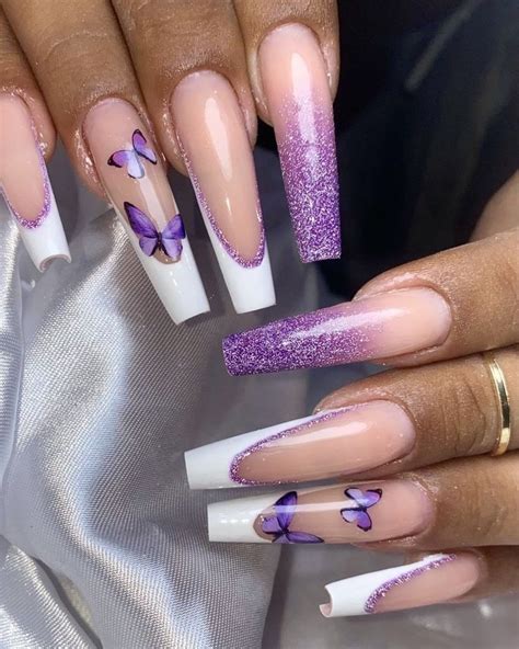 Nail Art Tutorial |Nail Colors 2023 | Purple nails, Purple acrylic nails, Acrylic nails coffin pink