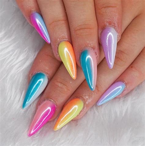 Beautiful Multi-Colored Nails Designs For Summer - The Glossychic | Multi colored nails ...