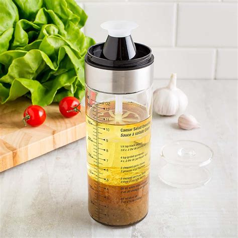 KSP Fresh Mix Glass Salad Dressing Bottle (Stainless Steel) | Kitchen ...