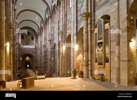 Interior view of Speyer cathedral, Imperial Cathedral Basilica of the Stock Photo, Royalty Free ...