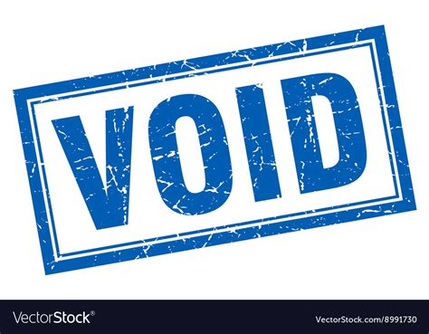 Void blue square grunge stamp on white Royalty Free Vector