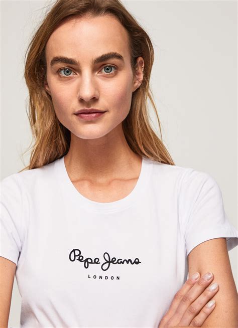 Lycra T-Shirt With Printed Logo | Pepe Jeans
