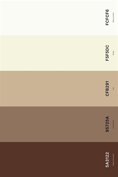 25+ Best Beige Color Palettes with Names and Hex Codes in 2024 | Beige color palette, Brown ...