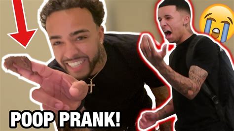 POOP ON MY BROTHERS HAND PRANK! *hilarious reaction* 💩 - YouTube