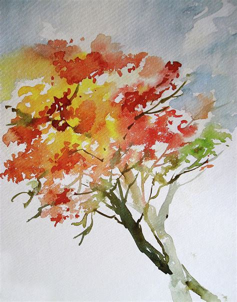 My Gulmohar Tree Painting by Dipti Desai