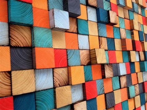 a wall made out of wood with different colors