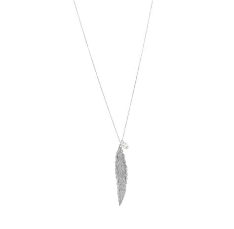 Silver Feather Necklace - Best of Everything | Online Shopping