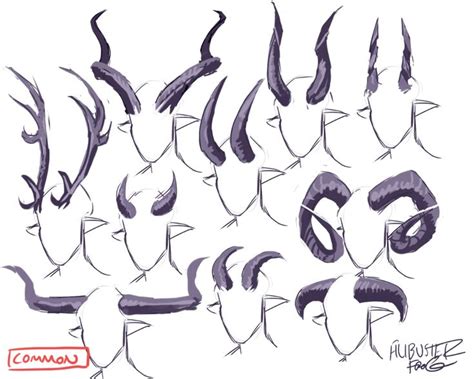 (o•ᴗ•o) • Common tiefling horns cheatsheet (part 2) | Concept art ...