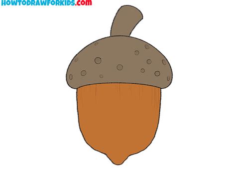 How to Draw an Acorn - Easy Drawing Tutorial For Kids