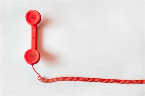 red, telephone, white, surface, photo, painted, table, cord | Piqsels