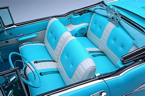 1957 Chevrolet Bel Air White Turquoise Interior - Lowrider