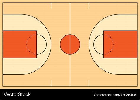 Basketball court top view layout Royalty Free Vector Image