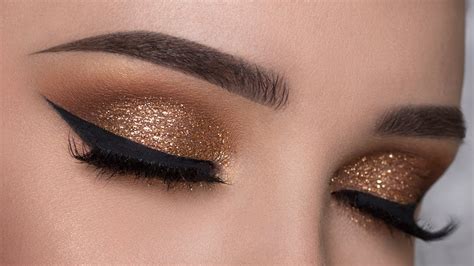 EASY Copper Glitter Smokey Eye Makeup Tutorial - YouTube