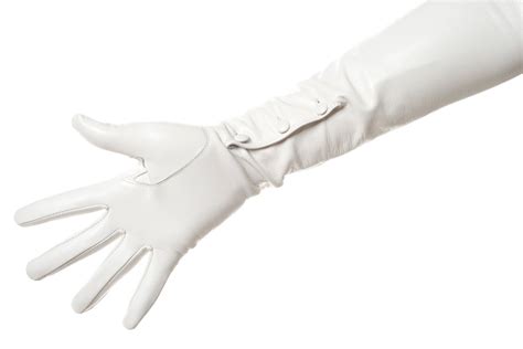 Long White Opera Leather Gloves Vintage Pattern Button Wrist | Etsy