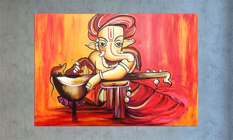 Ganesha art Modern Indian art Asian decor Painting on Ganesh Art Paintings, Modern Art Paintings ...