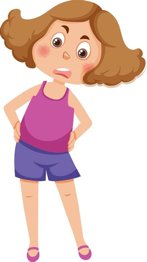 Scowl girl standing akimbo pose 13321236 Vector Art at Vecteezy