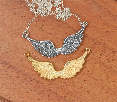 Silver Wing Necklace Angel Wings Flying Wings Necklace | Etsy