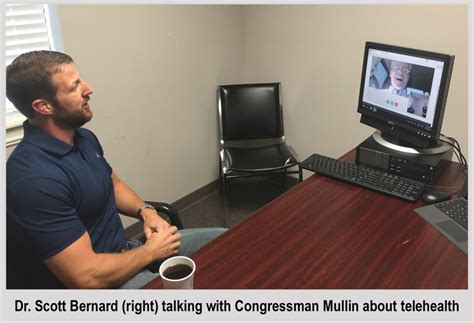 Congressman Mullin is shown the benefits of telehealth