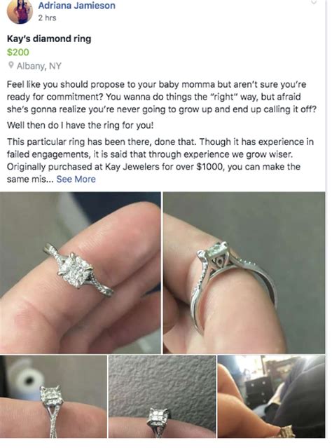 Local woman sells engagement ring in funny Facebook Marketplace post