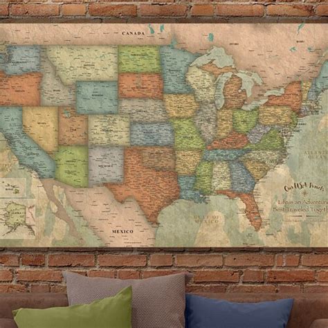 UNITED STATES Wall Map USA Poster Large Print - Etsy