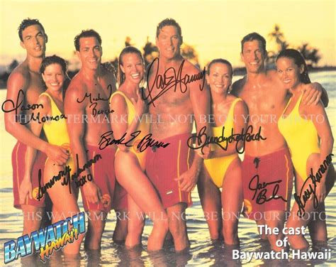 BAYWATCH HAWAII CAST AUTOGRAPHED 8x10 RPT PHOTO DAVID HASSELHOFF BROOKE BURNS | Brooke burns ...