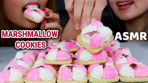 ASMR MARSHMALLOW COOKIES (SOFT EATING SOUNDS) | Kim&Liz ASMR - YouTube