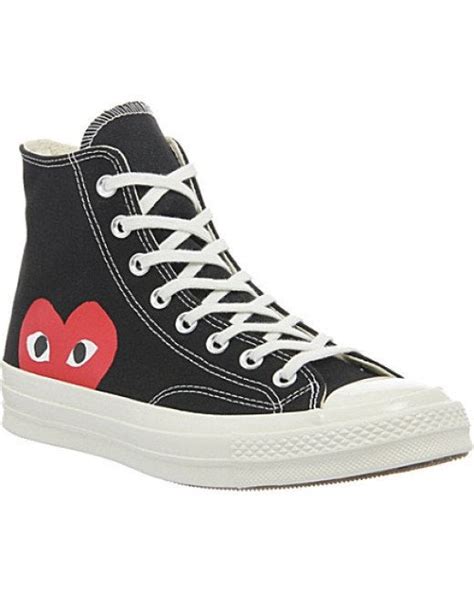 [LF] CDG Play Converse Hi-Tops black with peeking heart, Size US 10.5/11 : sneakermarket