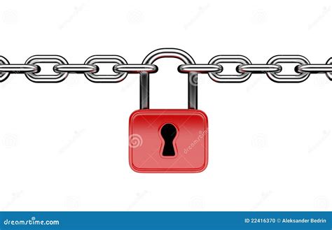 Lock And Chain Isolated On White. Security Stock Illustration - Illustration of protection ...