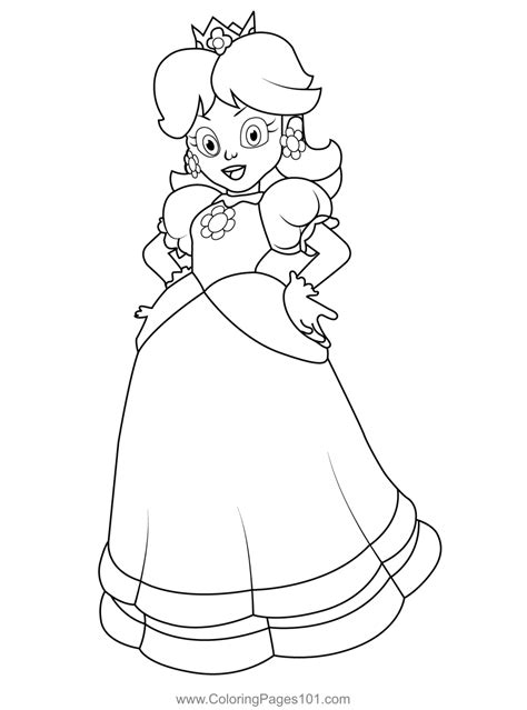 Princess Daisy Mario Kart Coloring Page for Kids - Free Mario Kart ...