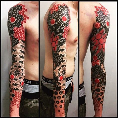 Geometric sleeve © @marcogaldotattoo #trafficantidarte Milan Italy ...