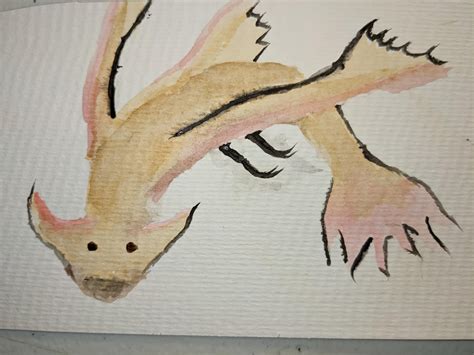 Monster Hunter watercolor #5. My Cephadrome needs work, but I'm starting to understand edge ...