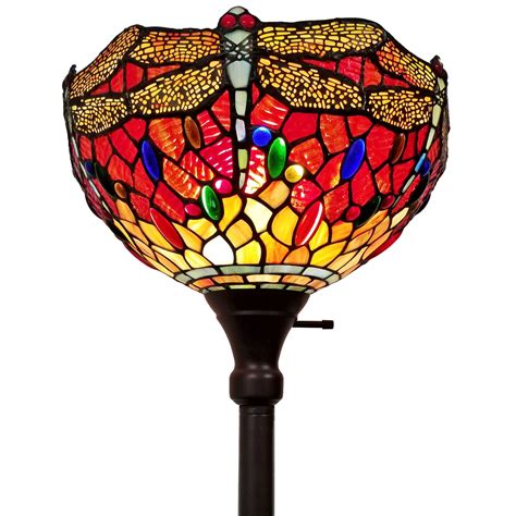 Tiffany Style Dragonfly Torchiere Floor Lamp - 74" Tall - Walmart.com