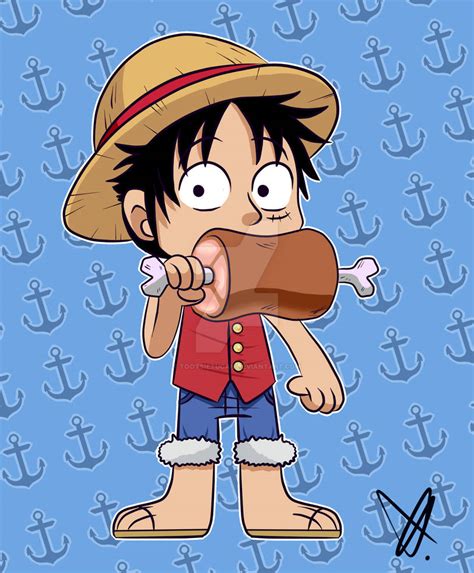 Luffy Loves His Meat! -sticker- by tootsietucan on DeviantArt