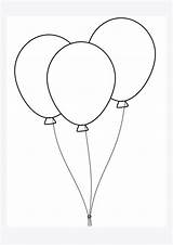 Birthday Balloons Coloring Pages Happy  sketch template