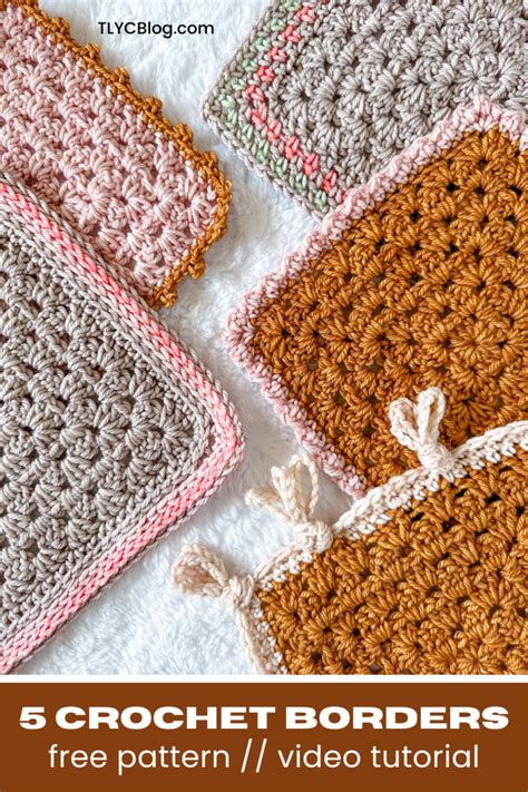 5 Quick & Easy Crochet Border Stitch Patterns for Beginners - TL Yarn Crafts